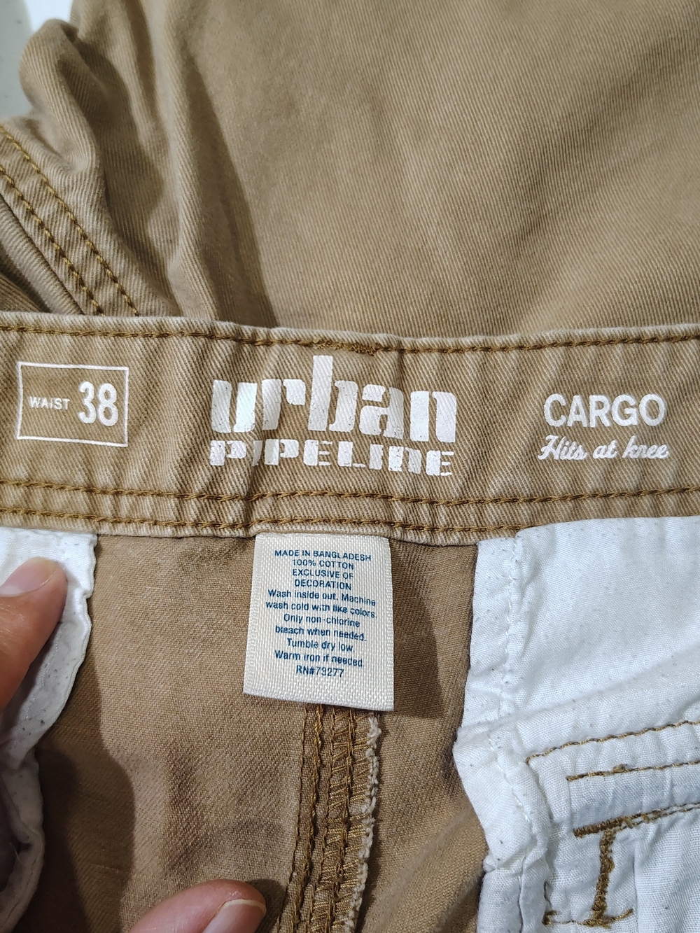 Urban Pipeline Cargo Shorts Men Size 38 Tan Thick Cotton Utility Outdoor - Picture 9 of 11